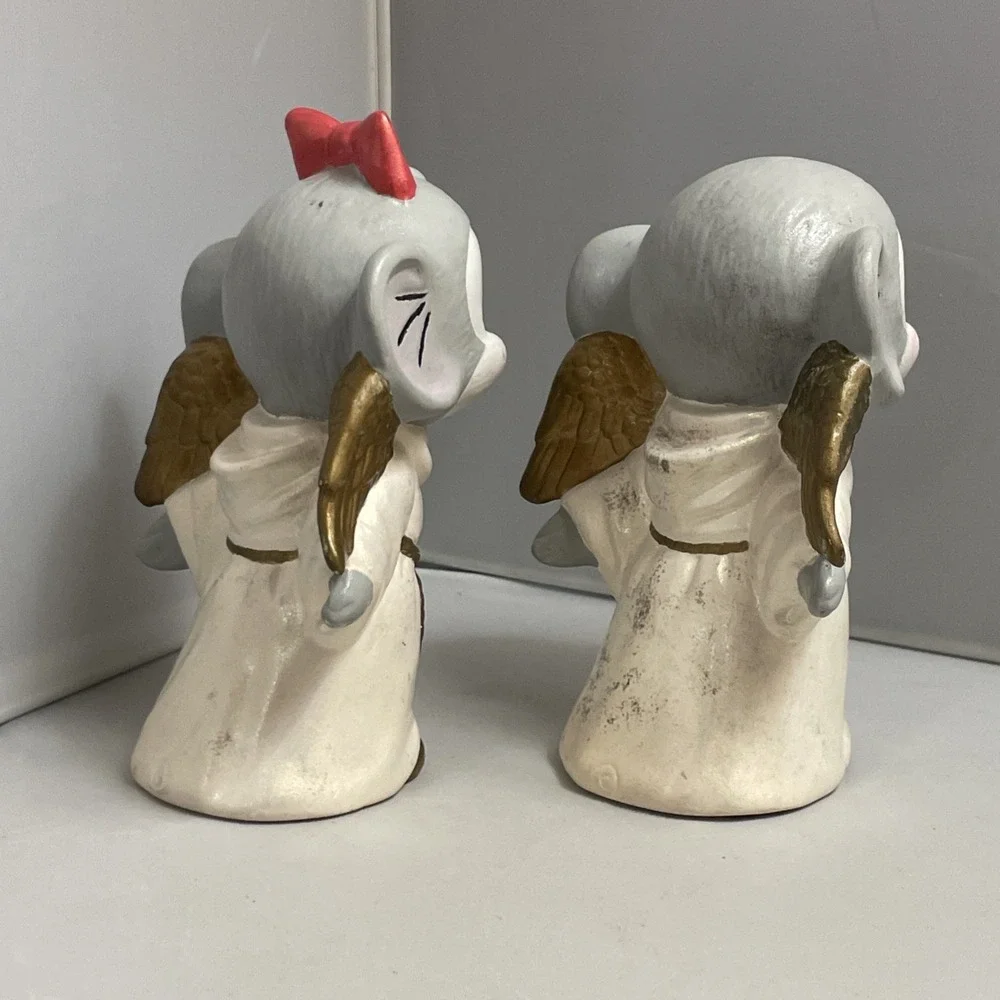 Kissing Mice Angels Handpainted Ceramic‎ Figurines 5
